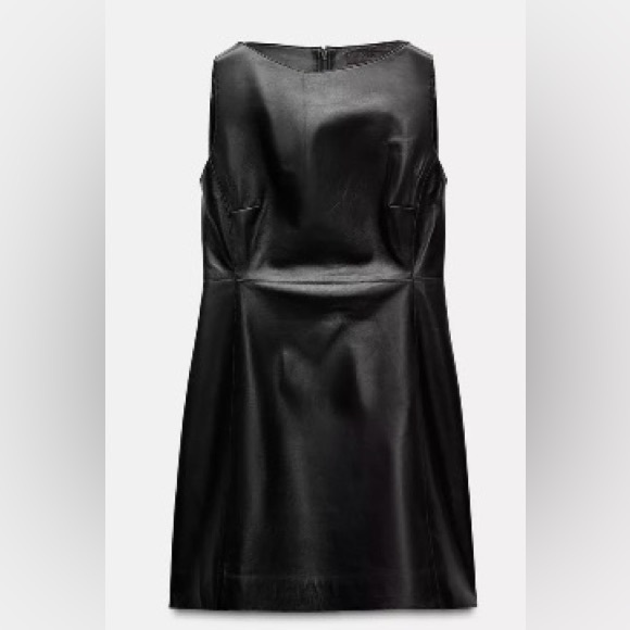 100% LEATHER SHORT DRESS ZW COLLECTION - Picture 5 of 5